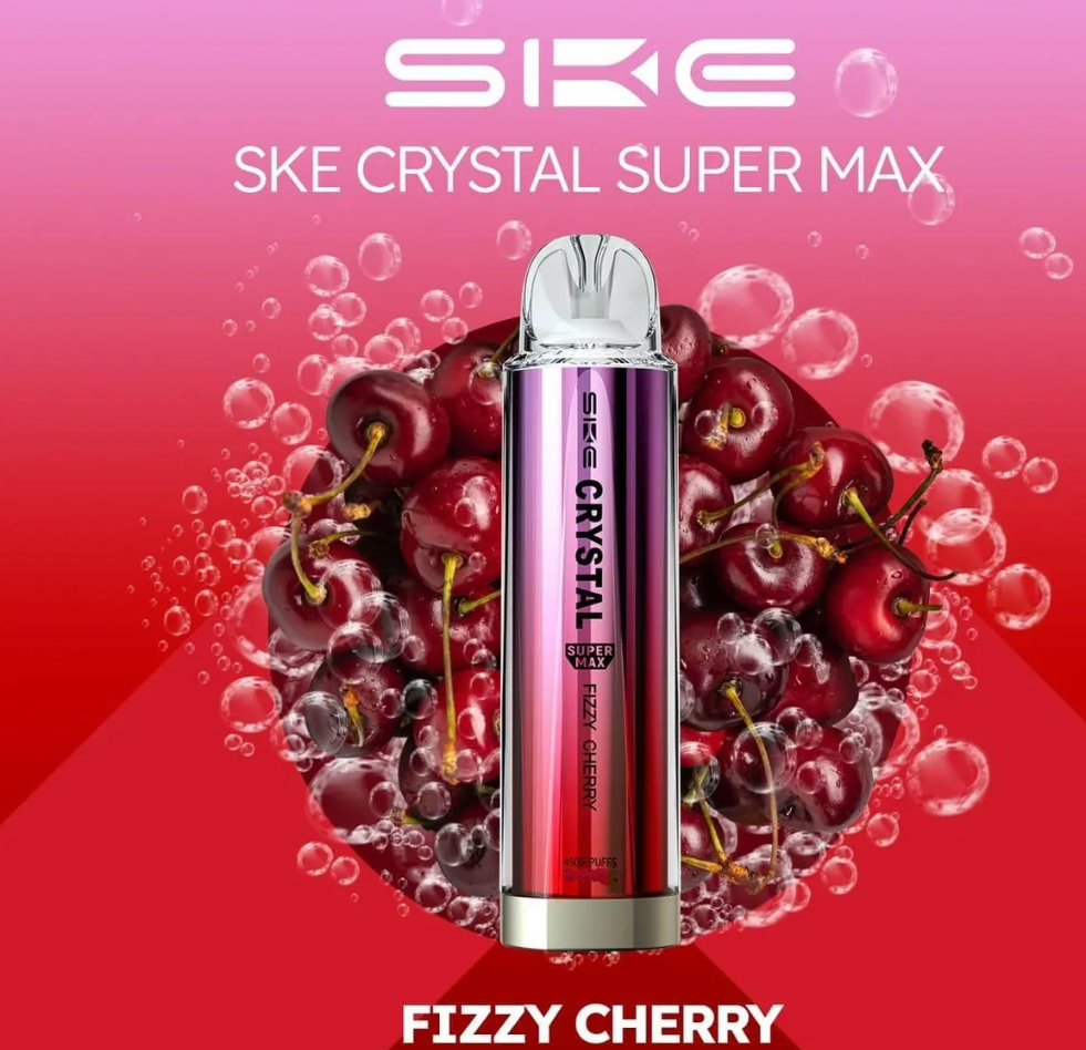 SKE Supermax 4500 Puffs Crystal Disposable Fizzy Cherry