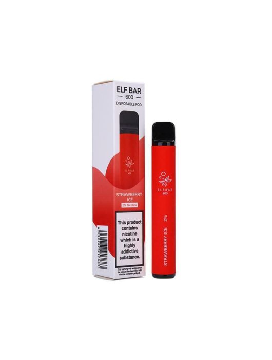 Elf bar vape 600 puffs strawberry ice