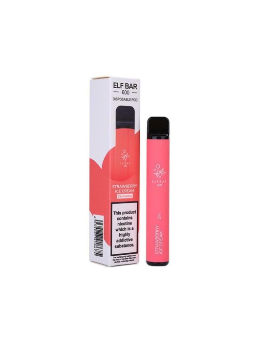 Elf bar vape strawberry ice cream 600 puffs 