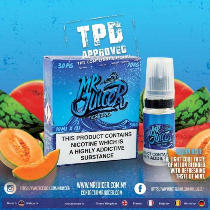 MR JUICER Malaysian Premium ELiquid 3x10ml 3mg Vape E Liquid Clouds E Juice TPD - Vapkituk