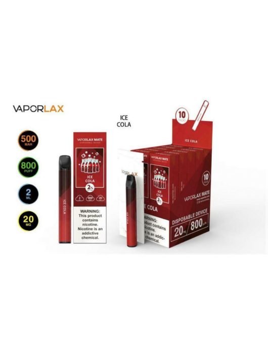 VAPORLAX MATE Disposable Vape Pod  Ice Cola