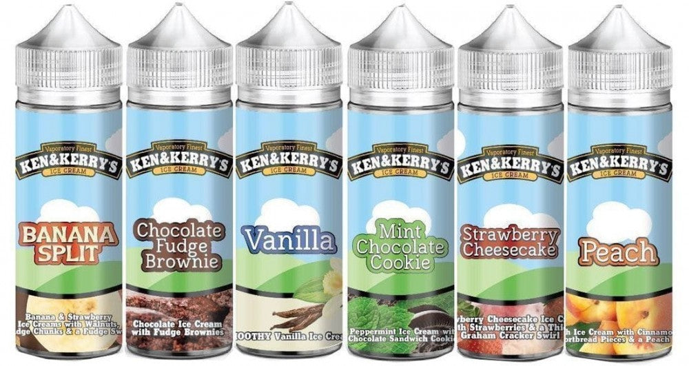 Ken & Kerrys e liquid 100ml Ice Cream Series ALL FLAVOURS 0mg 3mg UK - Vape Store UK | Online Vape Shop | Disposable Vape Store | Ecig UK