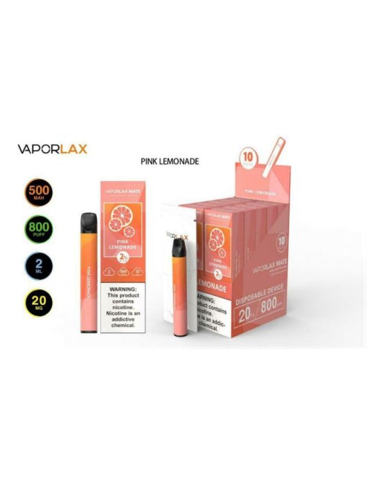 VAPORLAX MATE Disposable Vape Pod Pink Lemondade