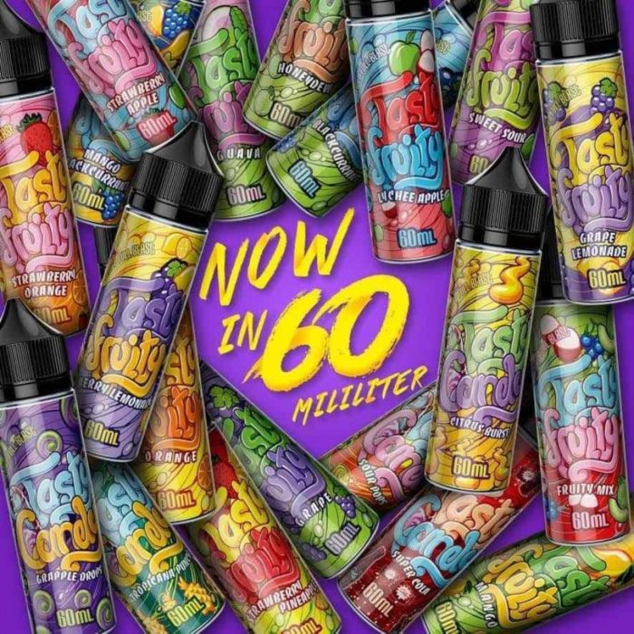 Tasty Fruity E-Liquid 60ml Malaysian E-Juice 0mg, 3mg, 6mg Vape Juice 70/30VG/PG - Vapkituk