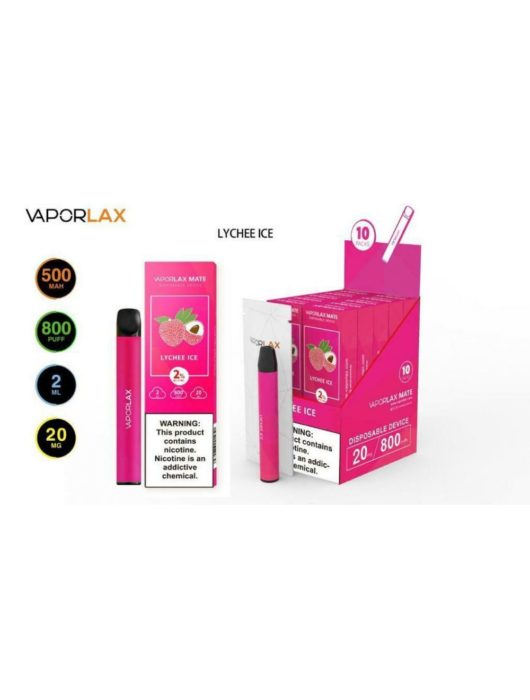 VAPORLAX MATE Disposable Vape Pod  Lychee ice