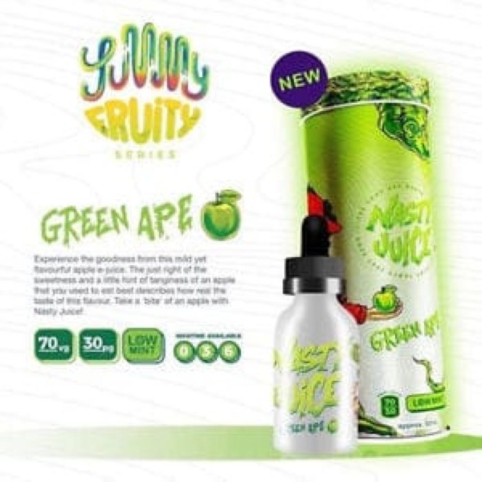 Nasty Juice 50ml Low Mint 70/30 ECig Liquid Trap Queen, Green Ape 3MG Clearance - Vapkituk